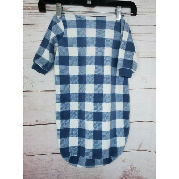 Penguin Embroidered Toddler Pajama Set – Blue White Checkered, Closed Feet, 0-9 - Picture 4 of 11